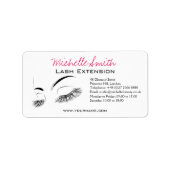 Elegante zwart-witte wimpers Tekening Lash Bar Etiket (Voorkant)