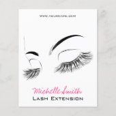 Elegante zwart-witte wimpers Tekening Lash Bar Flyer (Voorkant)