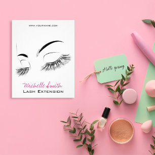 Elegante zwart-witte wimpers Tekening Lash Bar Flyer