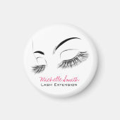Elegante zwart-witte wimpers Tekening Lash Bar Magneet (Voorkant)