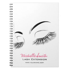 Elegante zwart-witte wimpers Tekening Lash Bar Notitieboek