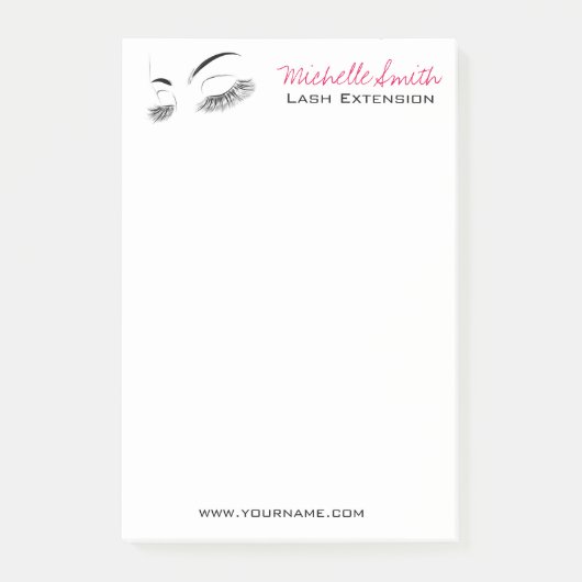 Elegante zwart-witte wimpers Tekening Lash Bar Post-it® Notes (Voorkant)