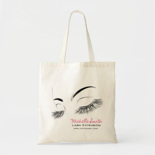 Elegante zwart-witte wimpers Tekening Lash Bar Tote Bag
