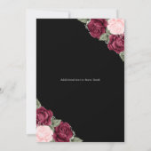 Elegante zwart zilveren bloemige foto herdenkingsd kaart (Achterkant)