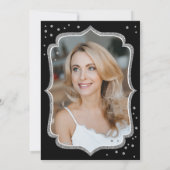 Elegante zwart zilveren foto 50e verjaardag kaart (Achterkant)