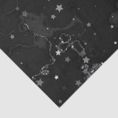 Elegante zwart zilveren marmeren sterren tissuepapier (Detail)