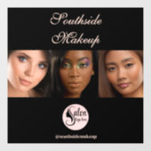 Elegante Zwarte 3 Foto Vierkante Make-up Bedrijf Raamsticker (Vel)