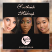 Elegante Zwarte 3 Foto Vierkante Make-up Business Raamsticker (Vel 2)