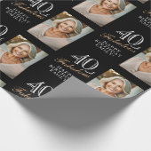 Elegante zwarte 40 en fantastische 40e verjaardag  cadeaupapier (Hoek)