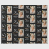 Elegante zwarte 50 en fantastische 50e verjaardag  cadeaupapier (Vlak)