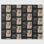 Elegante zwarte 60 en fantastische 60e verjaardag cadeaupapier (Vlak)