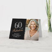 Elegante zwarte 60 en fantastische 60e verjaardag  kaart (Voorkant)