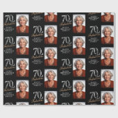 Elegante zwarte 70 en fantastische 70e verjaardag  cadeaupapier (Vlak)