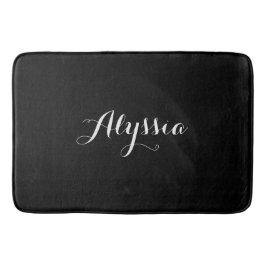 Elegante Zwarte Aangepaste Naam Badmat
