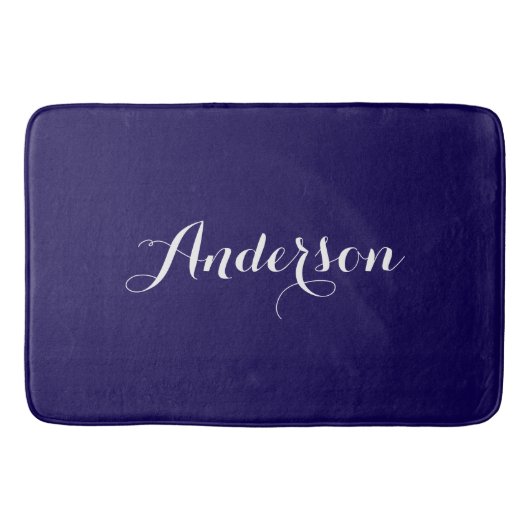 Elegante zwarte aangepaste naam badmat (Voorkant)