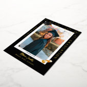 Elegante zwarte aankondigingskaart voor eindexamen folie uitnodiging (Gedraaid)