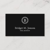 Elegante zwarte achtergrond en witte zwarte cirkel visitekaartje (Voorkant)