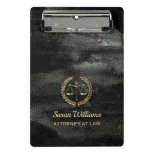 Elegante zwarte advocaat en goud aquarel mini klembord