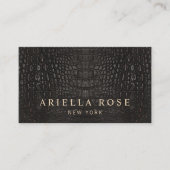 Elegante zwarte alligator Skin Lux Professional Visitekaartje (Voorkant)