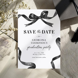 Elegante Zwarte Aquarel Strik Afstudeercadeau Save The Date