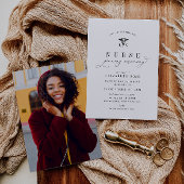 Elegante zwarte belettering verpleegster pinning c kaart