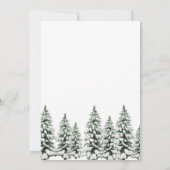 Elegante Zwarte Besneeuwde Dennen Huwelijk Save The Date (Achterkant)