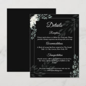 Elegante zwarte bijkaart met witte lelie bedankkaart (Voorkant / Achterkant)