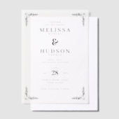 Elegante Zwarte Blad Bewegingen Vellum Uitnodigingen (Offset)