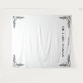 Elegante Zwarte Blad Bewegingen Wandkleed (Voorkant (horizontaal))