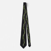 Elegante zwarte bladeren Das | groene bloemendrank (Voorkant)