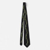 Elegante zwarte bladeren Das | groene bloemendrank (Achterkant)