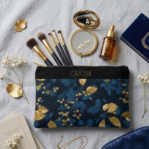 Elegante Zwarte Blauwe Bladeren Stijlvol Trendsett Etui