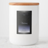 Elegante zwarte blauwe verloop productlabels glitt voedselcontainer etiket (Voorkant)