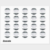 Elegante zwarte & Bleke blauwe envelopzegel Ronde Sticker (Vel)