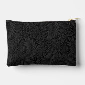 Elegante Zwarte Bloem Gouden Monogram Etui (Achterkant)