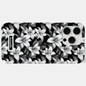 Elegante zwarte bloem patroon telefoonhoesje Case-Mate iPhone case (Achterkant (horizontaal))