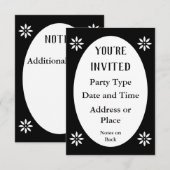 Elegante zwarte bloem Victoriaans ovaal Kaart (Voorkant / Achterkant)