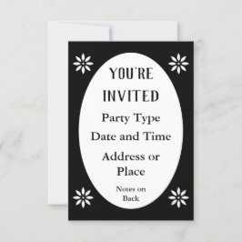 Elegante zwarte bloem Victoriaans ovaal Kaart