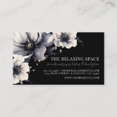 Elegante zwarte bloemen afspraak herinnering Kaart Visitekaartje (Voorkant)