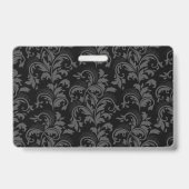 Elegante Zwarte Bloemen Badge (Achterkant)