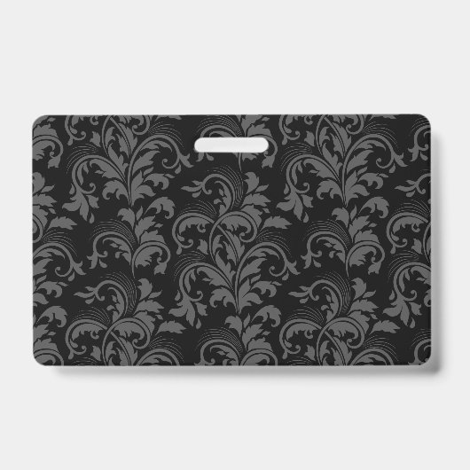 Elegante Zwarte Bloemen Badge (Voorzijde)
