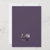 Elegante Zwarte Bloemen Bewaar de Datum Save The Date (Achterkant)