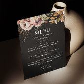 Elegante zwarte bloemen bruiloft | Dark Herfst Boh Menu