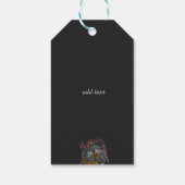 Elegante Zwarte Bloemen Cadeaulabel (Achterkant)