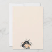 Elegante zwarte bloemen crème bewaar de datum save the date (Achterkant)