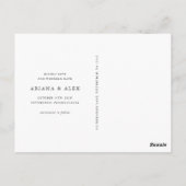 Elegante Zwarte Bloemen Fotobruiloft Save the Date Briefkaart (Achterkant)