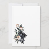 Elegante Zwarte Bloemen Grijze Boog Wedding Kaart (Achterkant)
