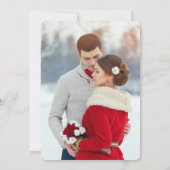 Elegante Zwarte Bloemen Kerstfoto Huwelijk Kaart (Achterkant)