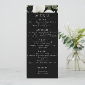 Elegante zwarte bloemengroen Lily Menu bruiloft Kaart (Staand voorkant)
