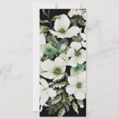 Elegante zwarte bloemengroen Lily Menu bruiloft Kaart (Achterkant)